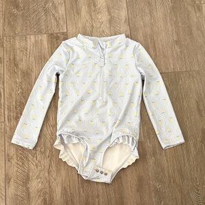 Carter's Light Blue and Lemon Toddler Swimsuit